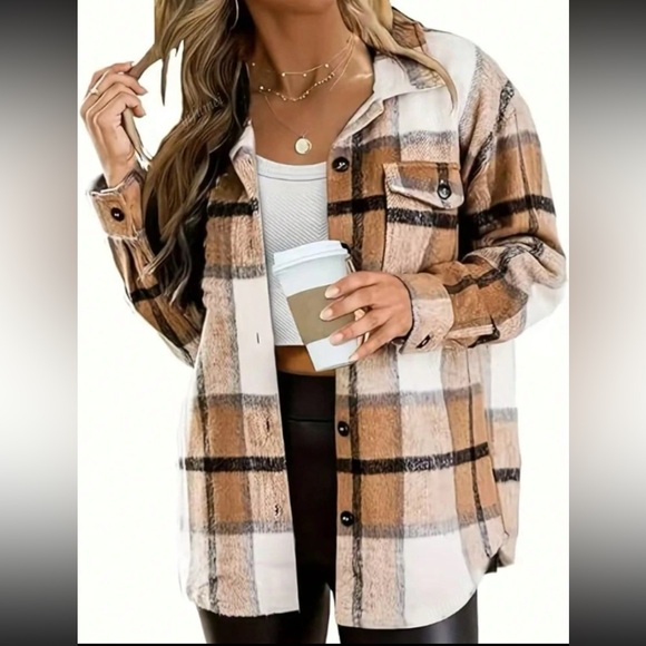 Boho plaid button down shirt - Picture 1 of 6